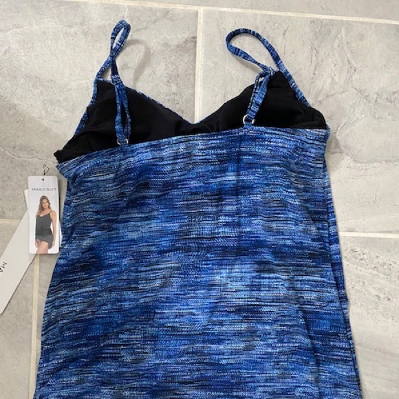 Magicsuit tankini top, blue, size 8 NWT - Picture 2 of 3